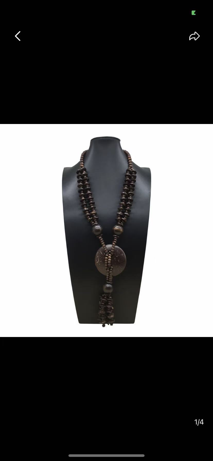 非金属木质项链 非金属木质吊坠 异域风情波西米亚风复古椰壳挂饰