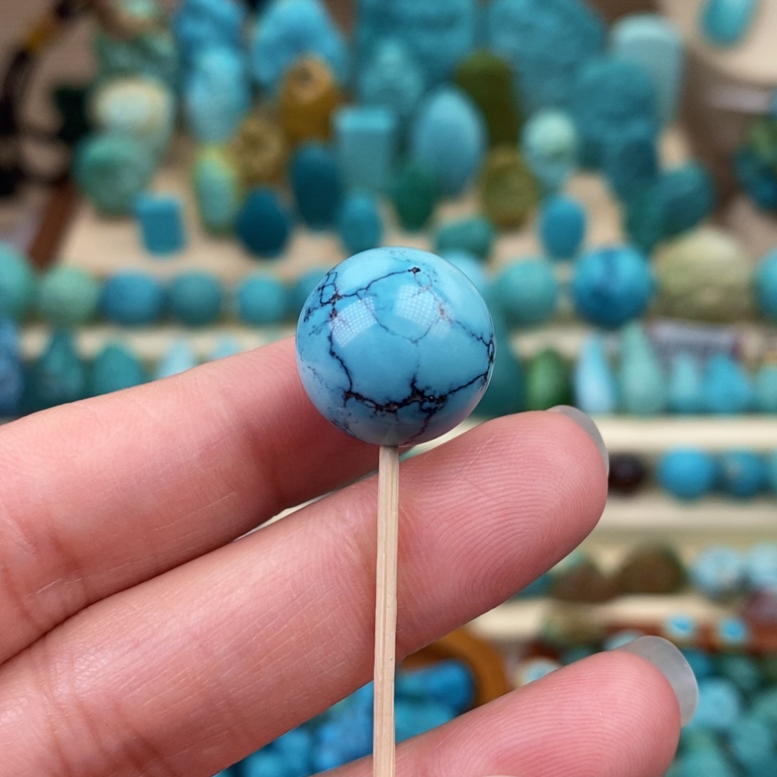 绿松石珠宝奇石未镶嵌15.5mm