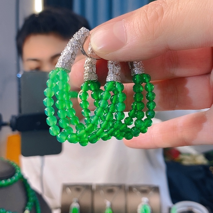 玛瑙/玉髓耳环银S925镶嵌