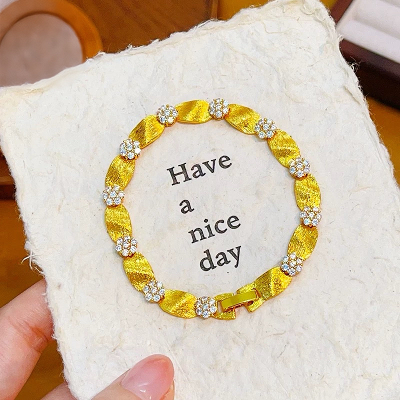 足银手链 足银拉丝水波纹手链气质轻奢时尚百搭经典