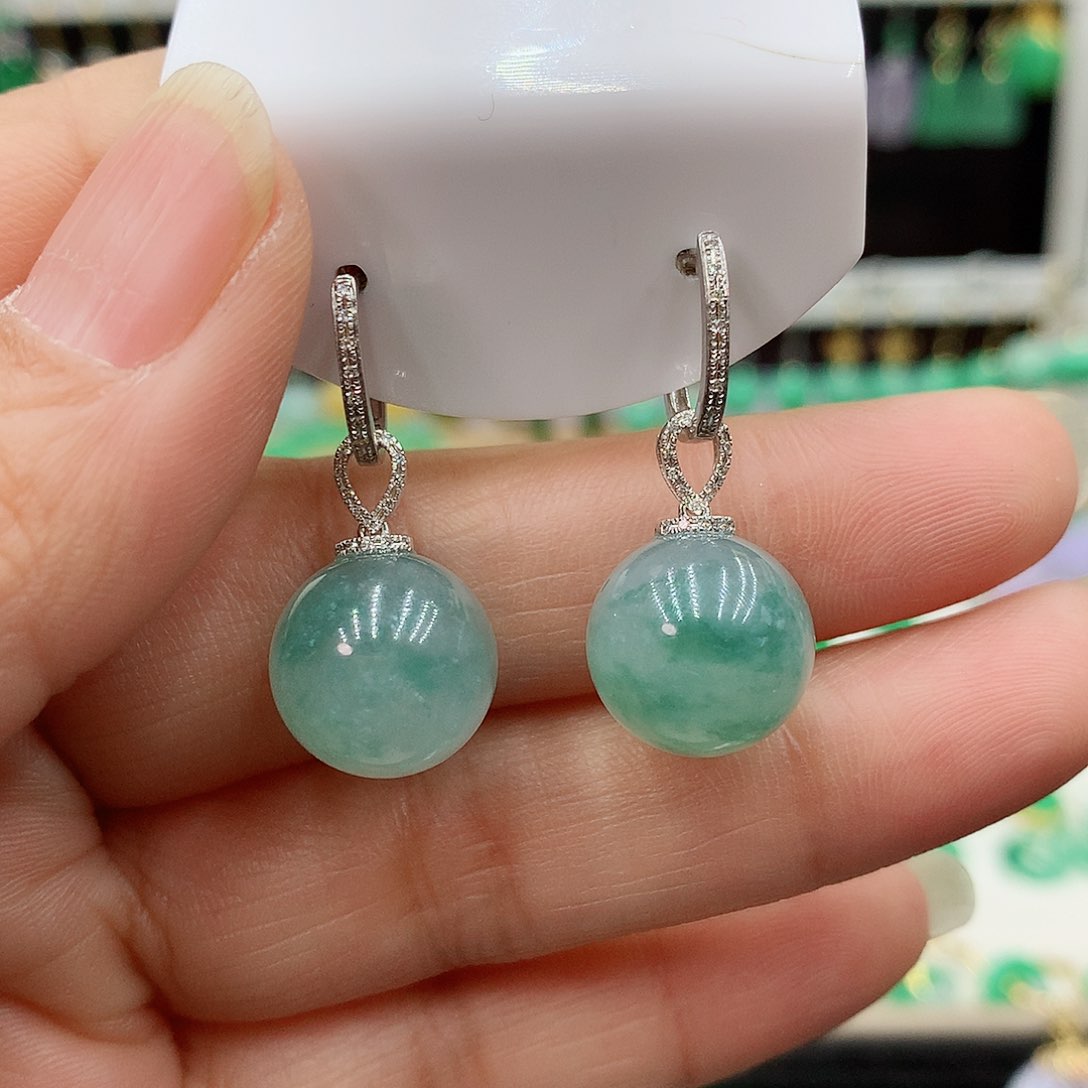 翡翠耳饰18K金镶嵌世**源