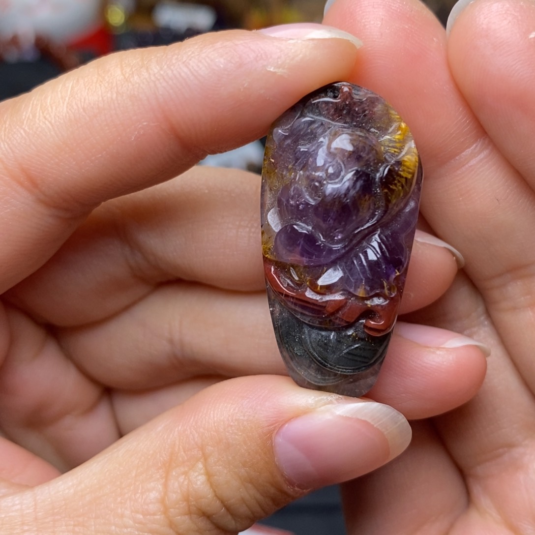 水晶A021极光四色吊坠未镶嵌