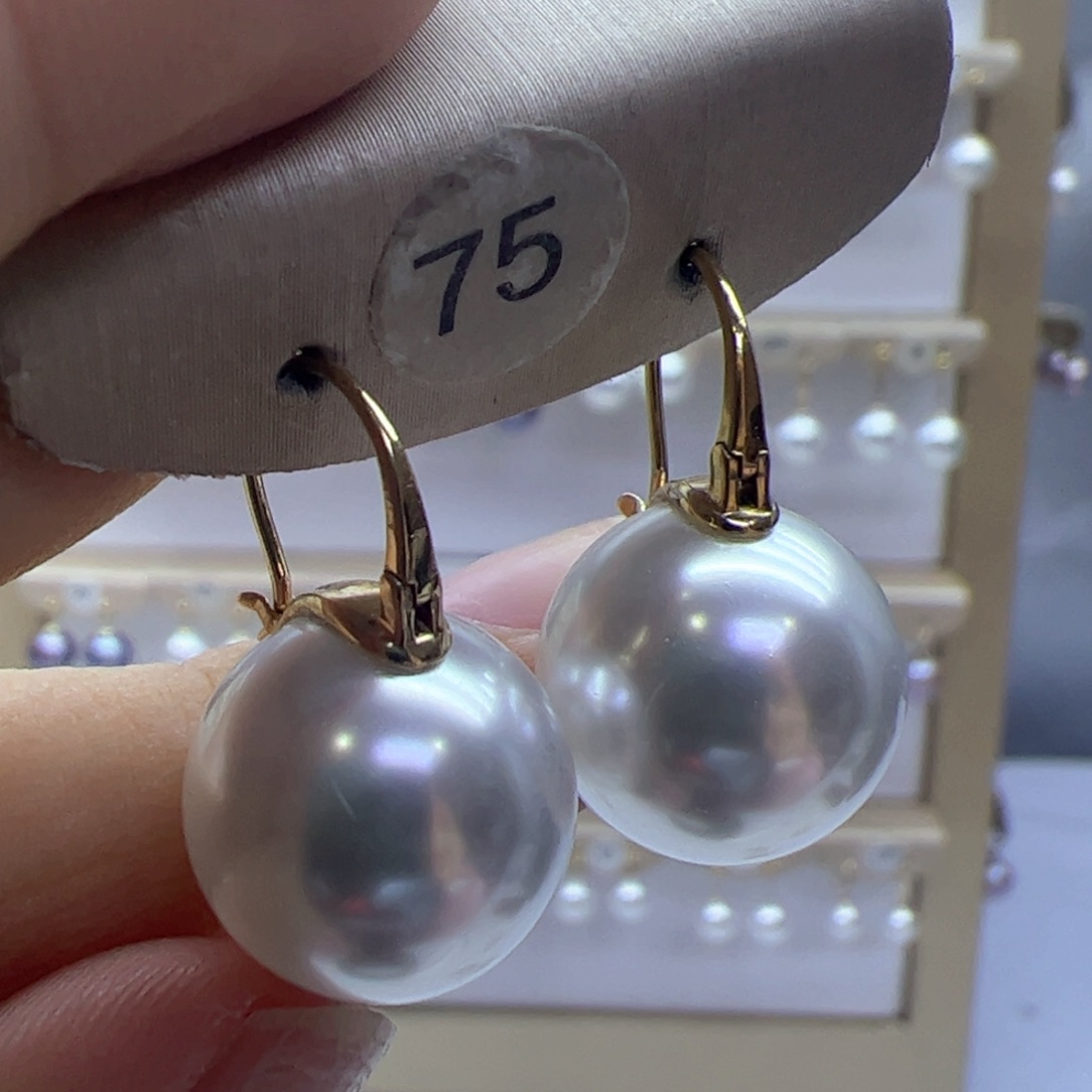 淡水珍珠耳饰18K金镶嵌
