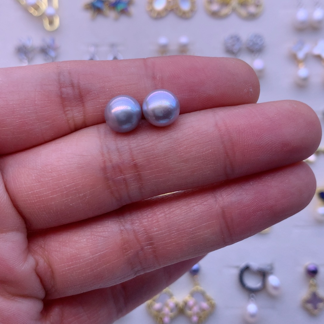 淡水珍珠耳饰合金
