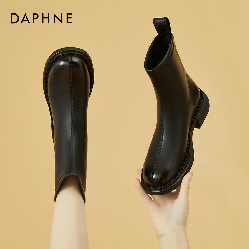 达芙妮切尔西靴短靴女款2026新款爆款春季女鞋瘦瘦靴平底马丁靴商品图