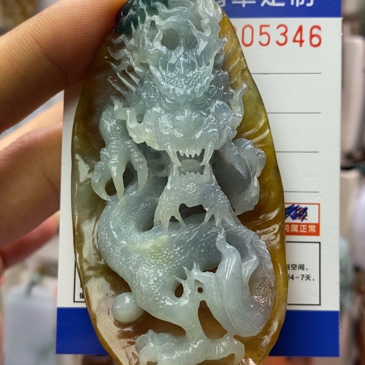 颈饰未镶嵌翡翠龙牌