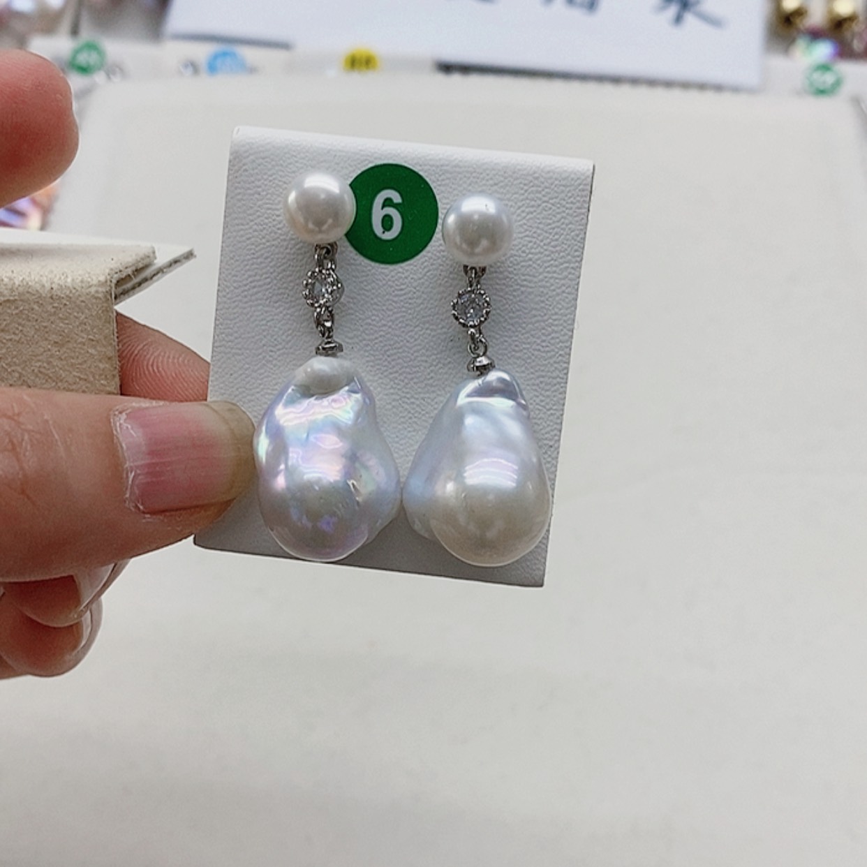 【闪购商品】银S925镶嵌淡水珍珠耳饰晴**亲