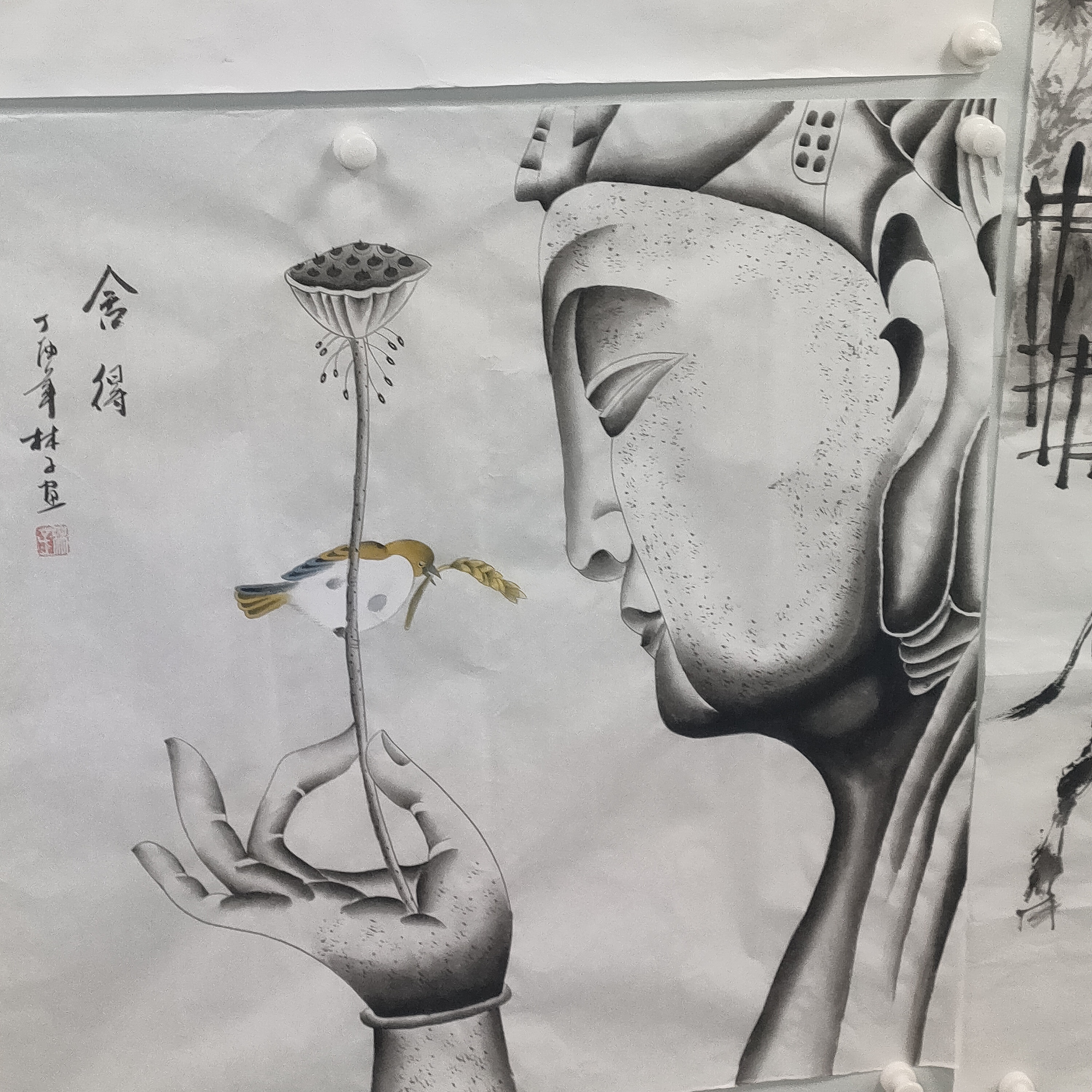 林子68*68佛头画