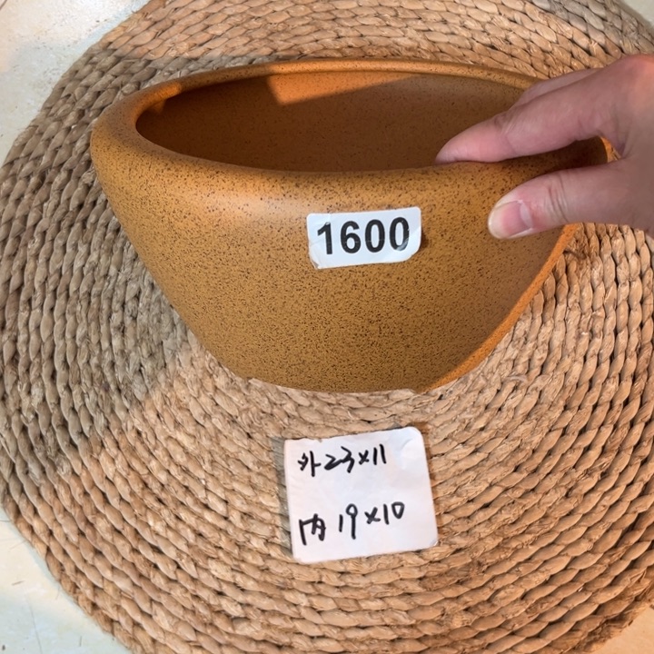 紫砂花盆  柴烧素面窝口1600