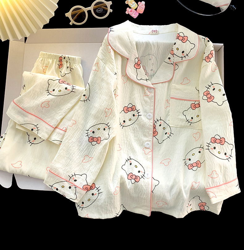 2025年新款公主风透气卡通风居家家居服长袖套装春秋款亲子装睡衣