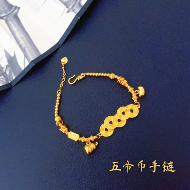 铜合金手链 【新中式】葫芦铜钱手链百搭可调节时尚