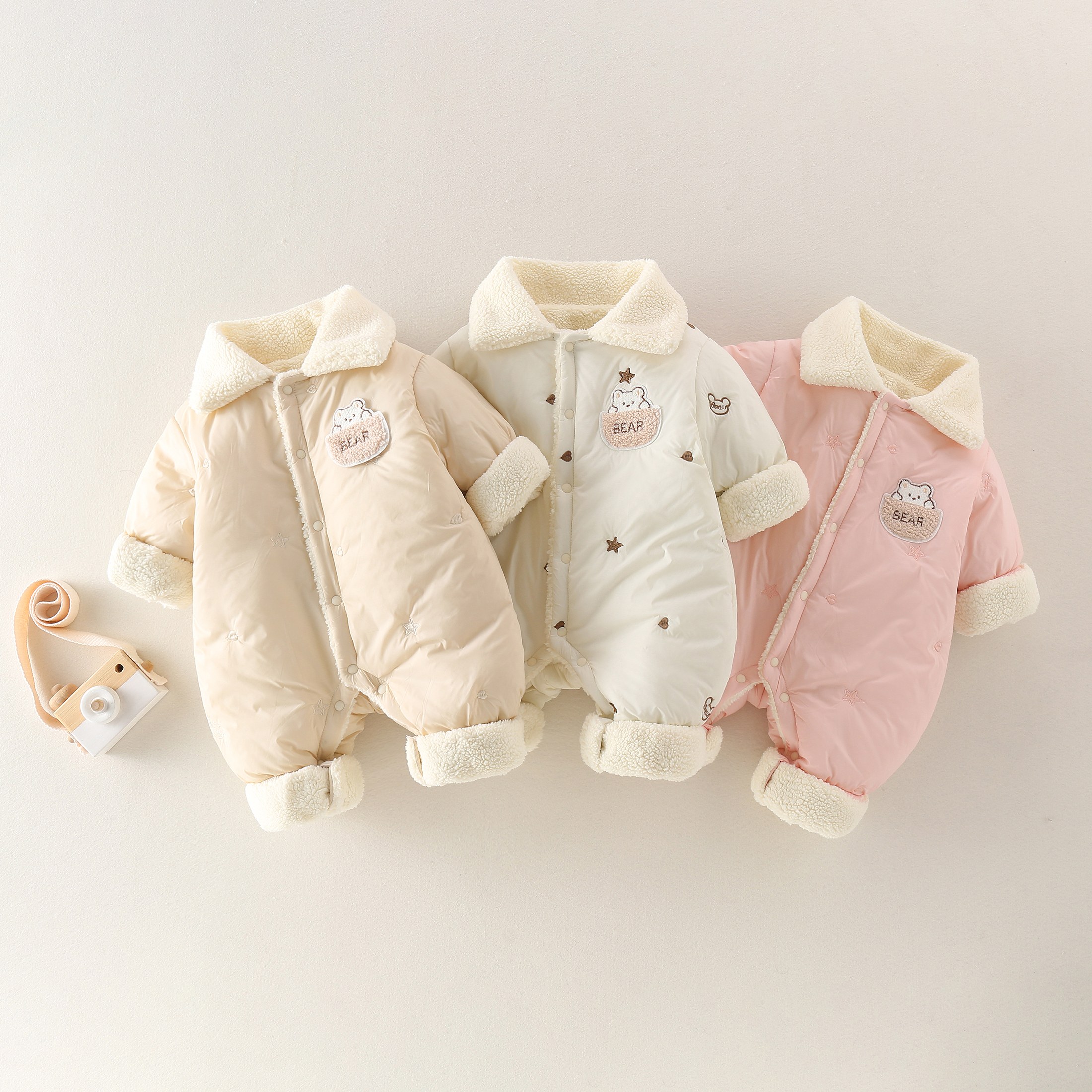 【加绒加棉】男女通用休闲风冬季爬服哈衣女宝洋气新生儿婴儿