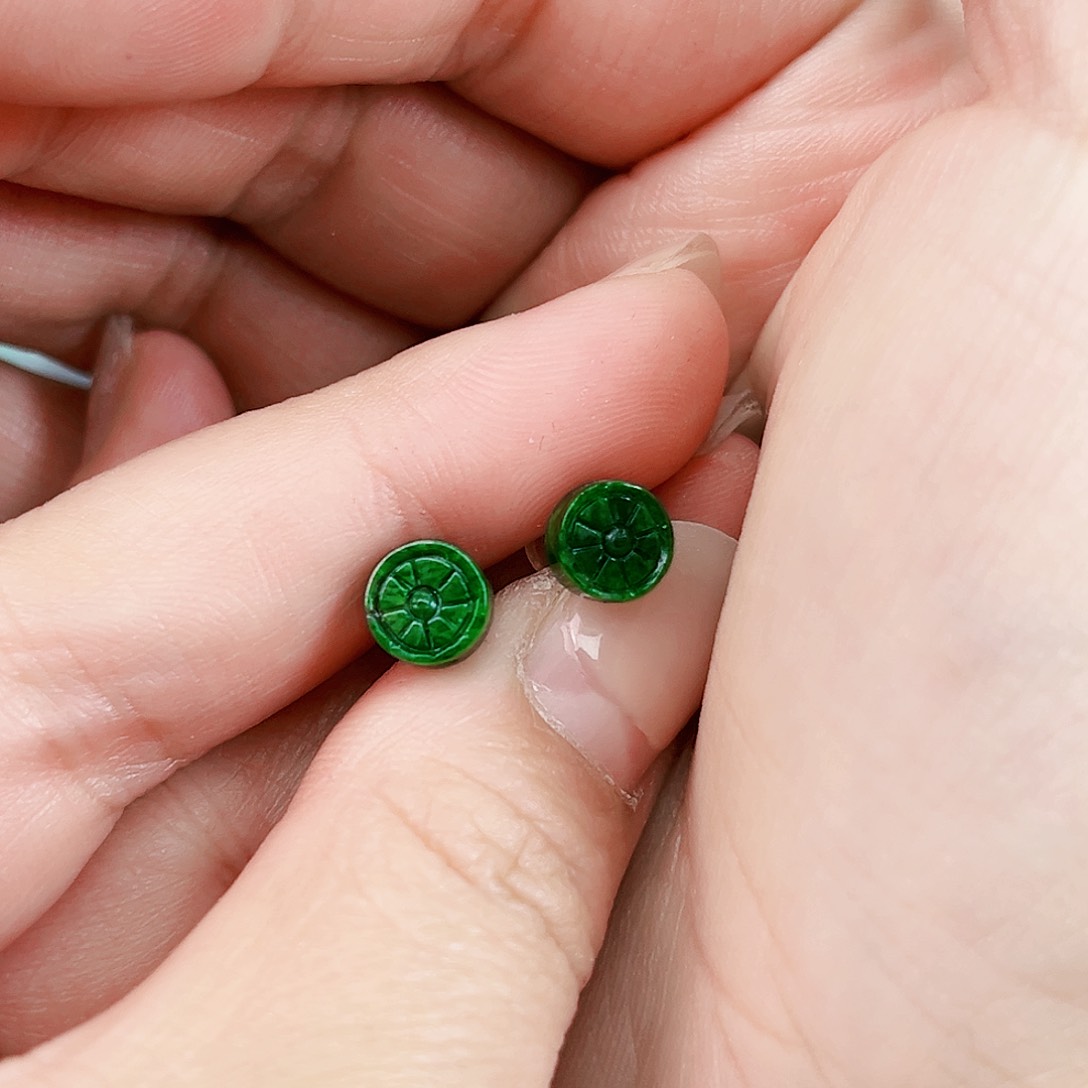 翡翠颈饰18K金镶嵌耳饰