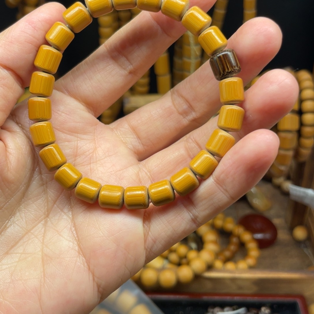 鹿**仙0.7实心玉竹高抛手串不用油盘