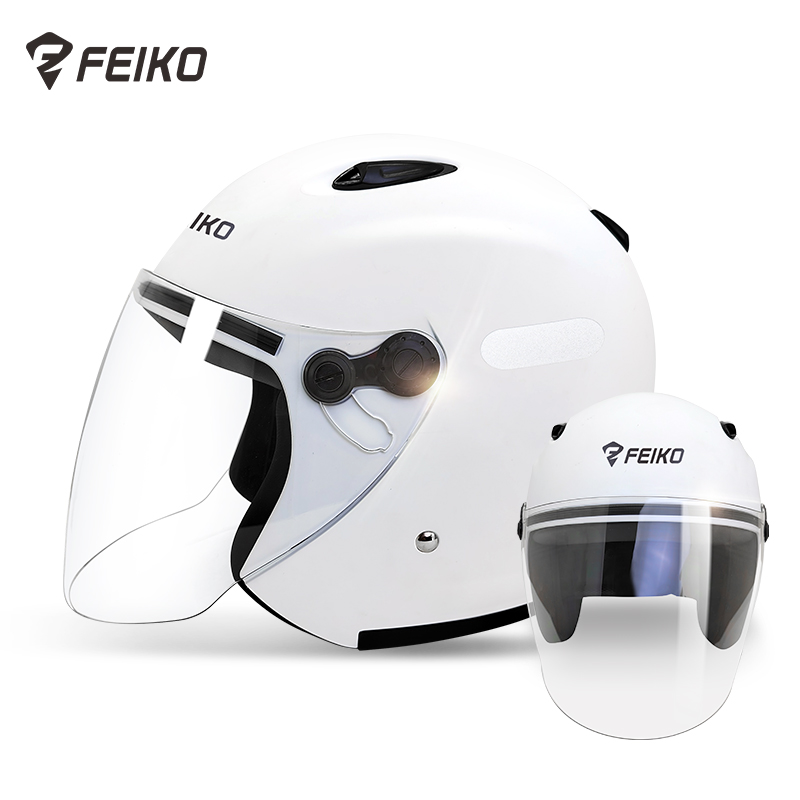 电瓶车摩托车四季通用四分之三安全头盔冬季透气骑行大码复古头盔