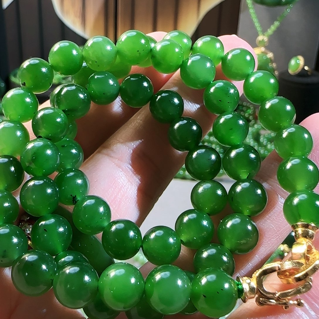 和田玉（糖玉）颈饰银S925镶嵌