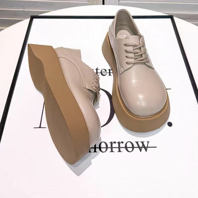 2025新款英伦风圆头乐福鞋女秋季新款厚底增高单鞋5K2-3633-6