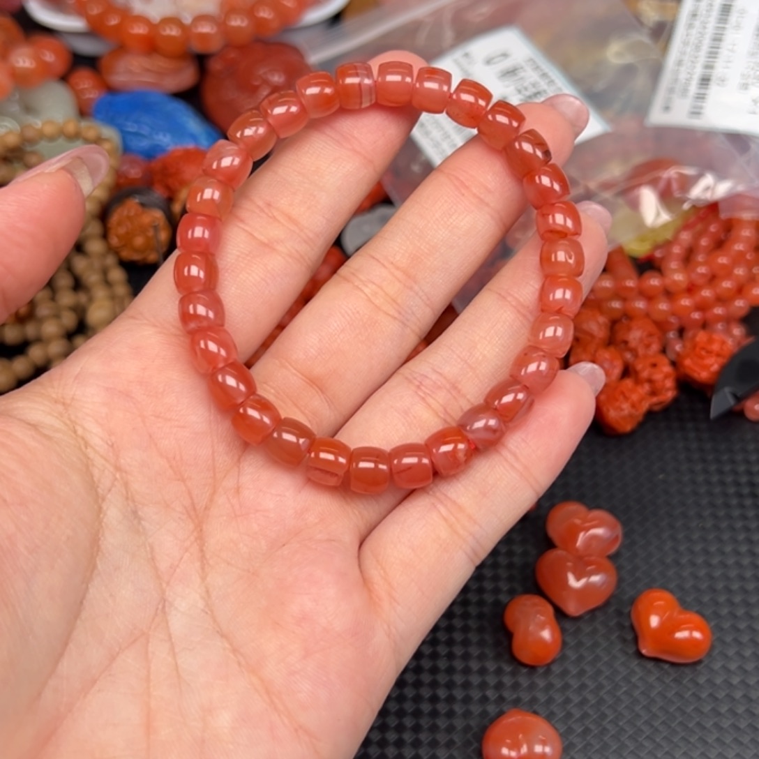 理***炅南红玛瑙未镶嵌手链