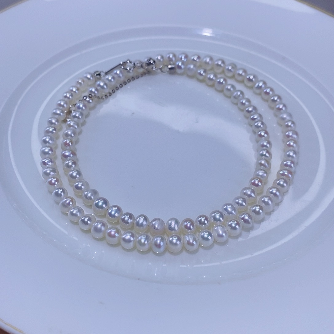 淡水珍珠颈饰银S925镶嵌