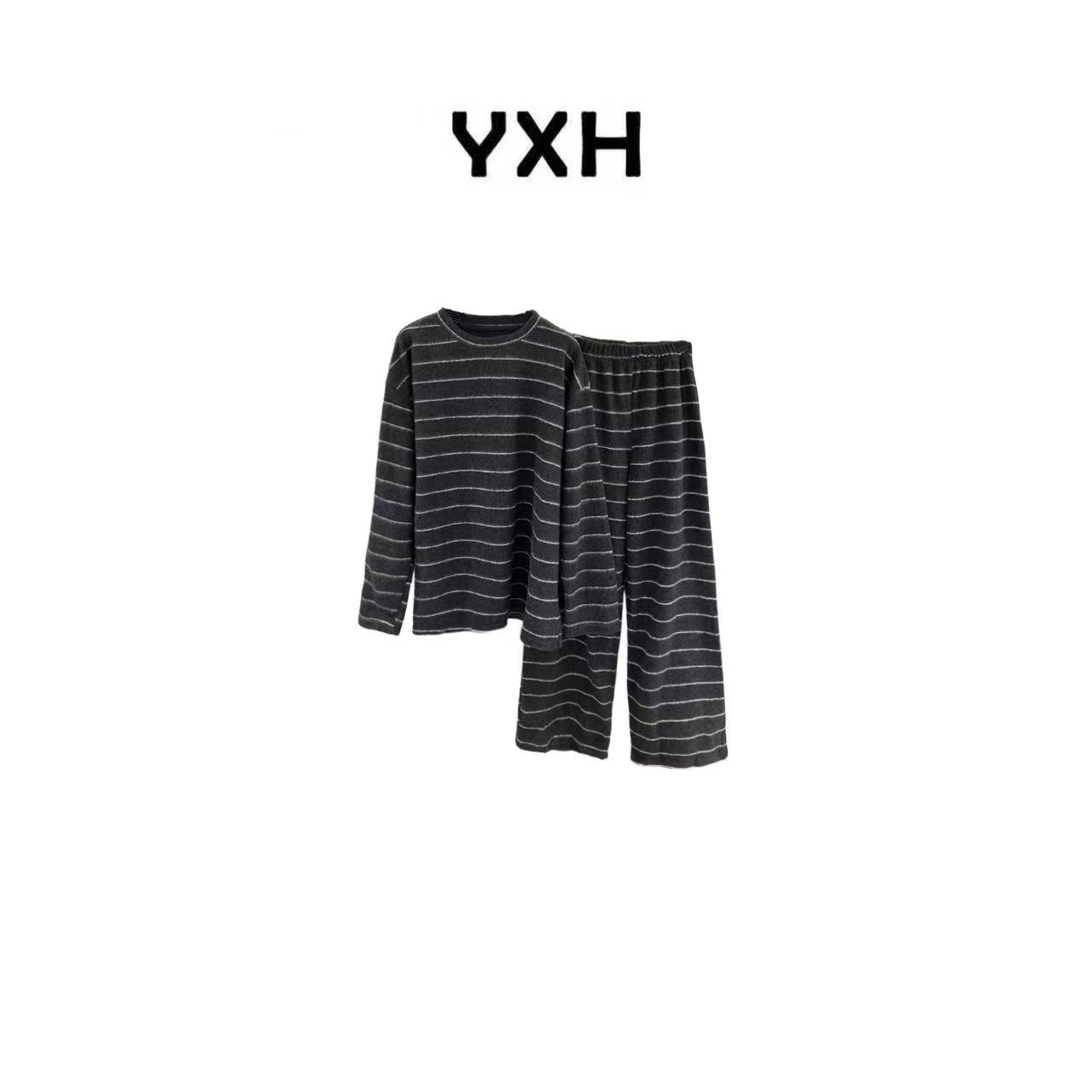 JZ【暖暖家居服】时尚百搭显瘦条纹套装JZ77245