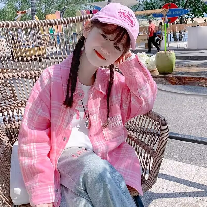 女童秋装2025年款衣服儿童简约童装女童秋款套装女童新款秋装衬衫