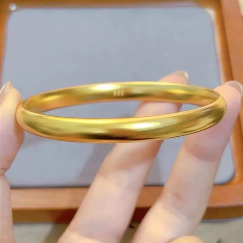 【手工锻造】保底38克实心7MM泥鳅背金店同款素圈经典手镯