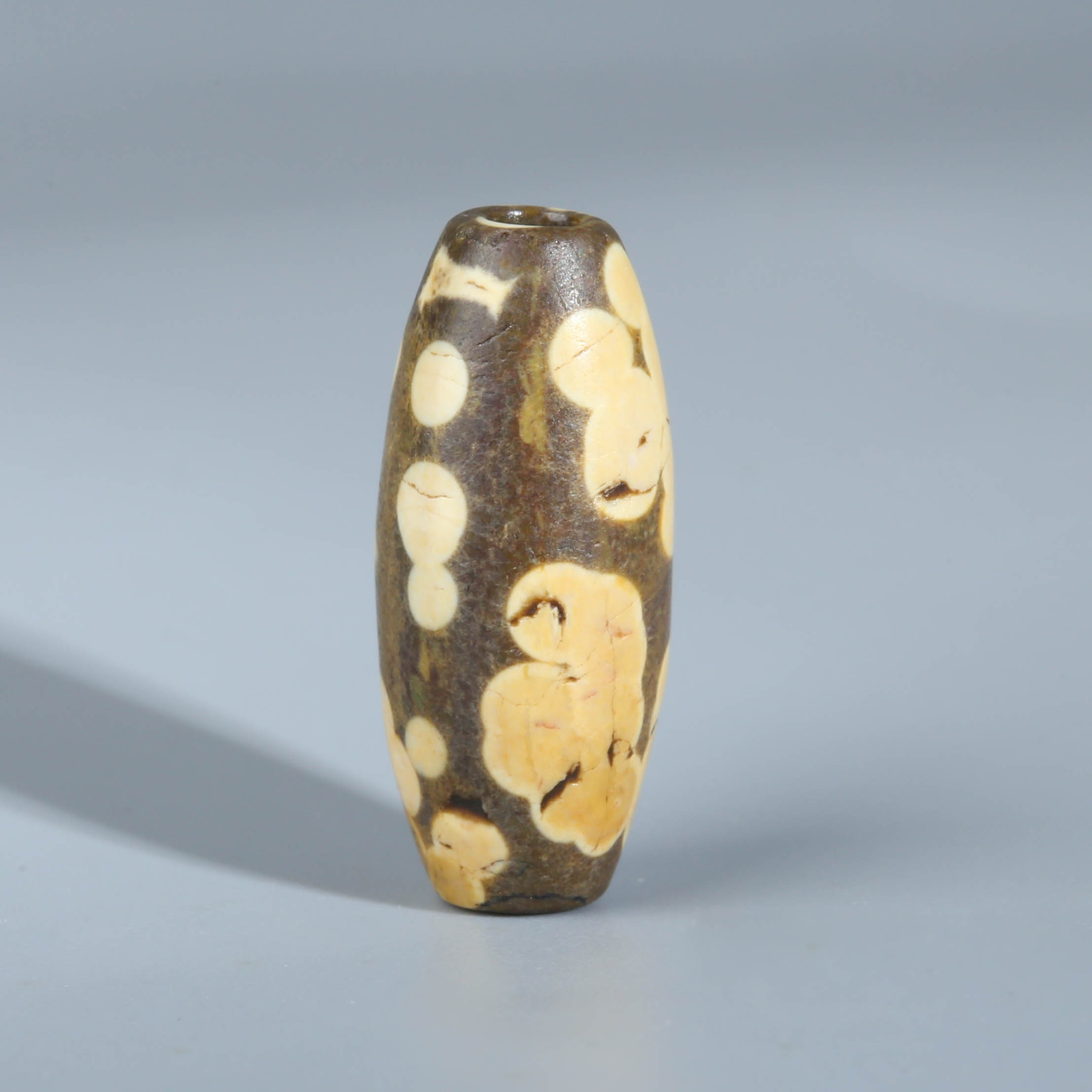 H13-300 印度河谷早期大孔道石质管珠 9*21.6mm