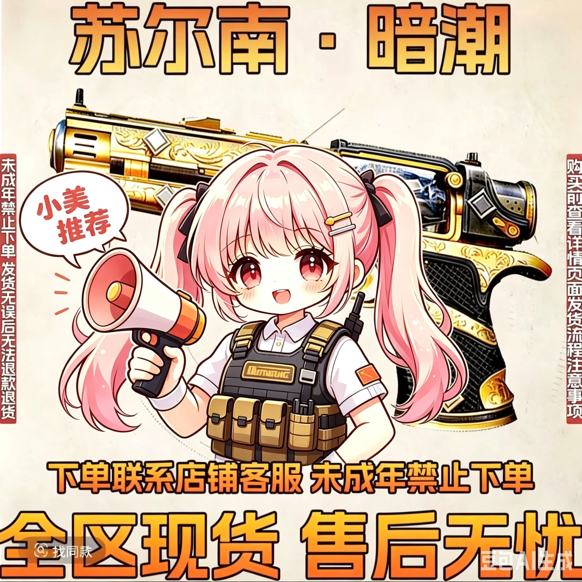 怒嚎暗潮苏尔南手枪和平精英满钻地铁逃生卖装备低价出禁未成年购