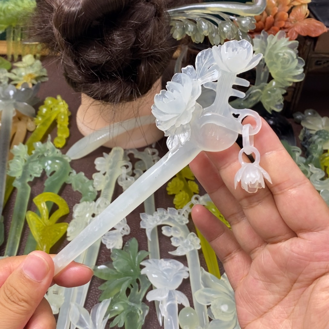 未镶嵌蛇纹石玉发饰