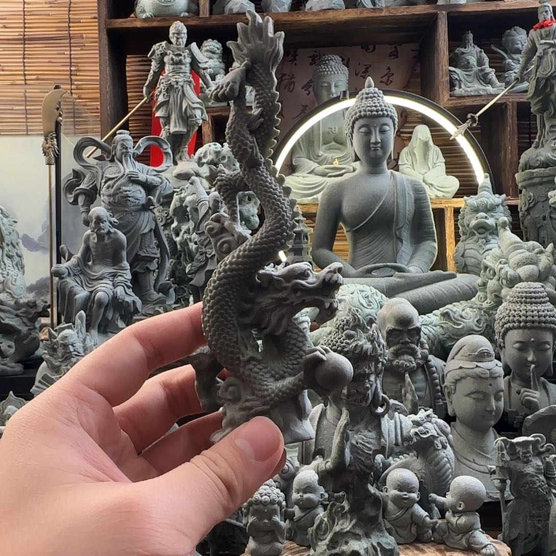 石材单龙戏珠18元一个