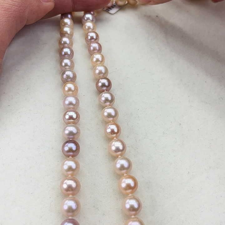 淡水珍珠颈饰银S925镶嵌卡9高品