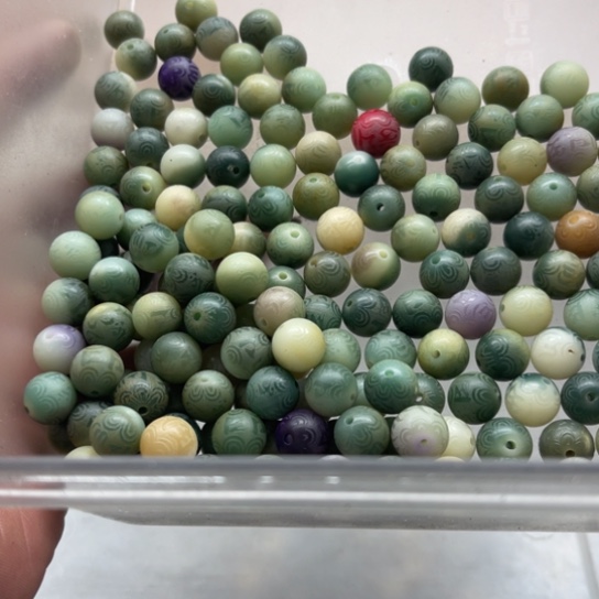 吊坠白玉菩提瑕疵12青提六字88颗