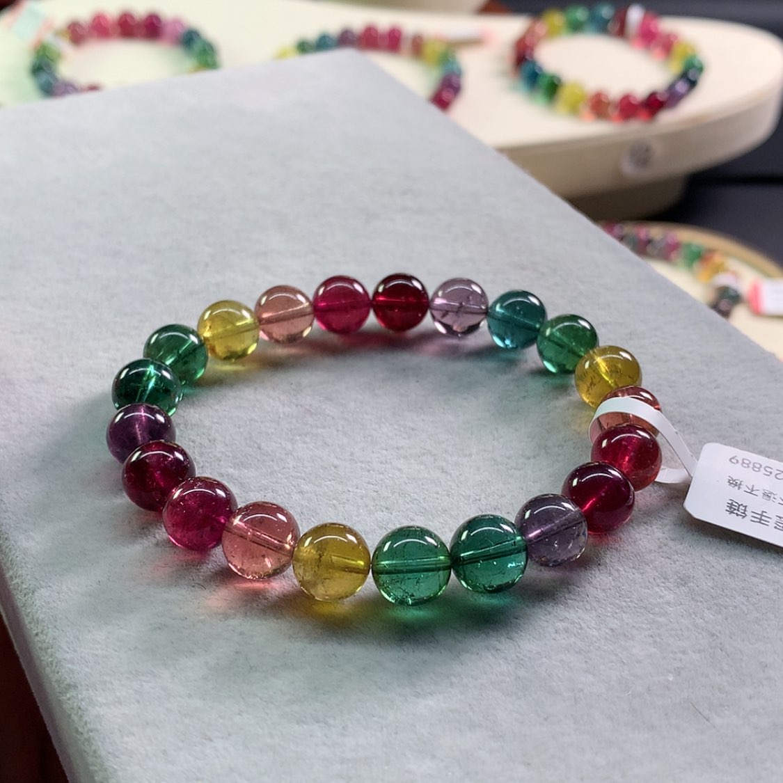 【闪购商品】碧玺手链未镶嵌碧玺艳丽色标单圈8.8