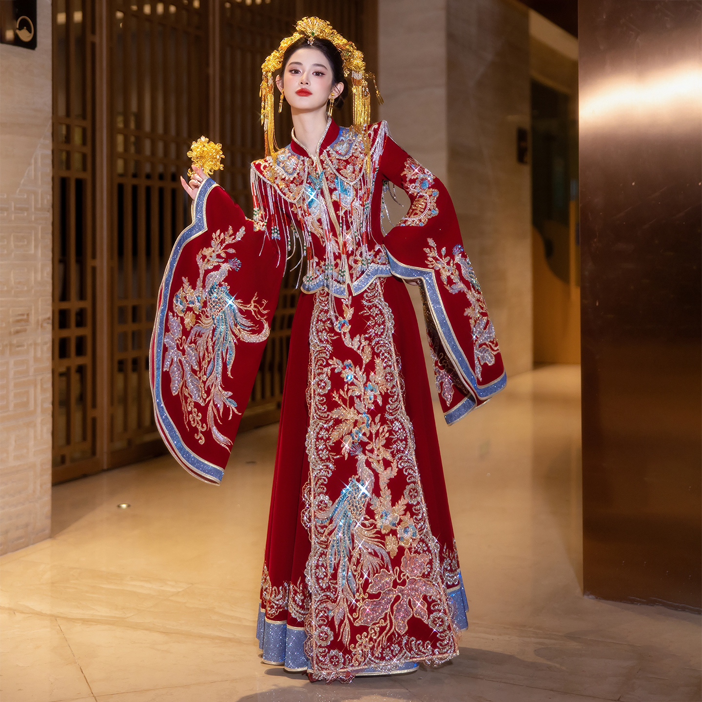 高端秀禾服婚服2025年新款新娘结婚中式龙凤褂出门服嫁衣凤冠霞帔