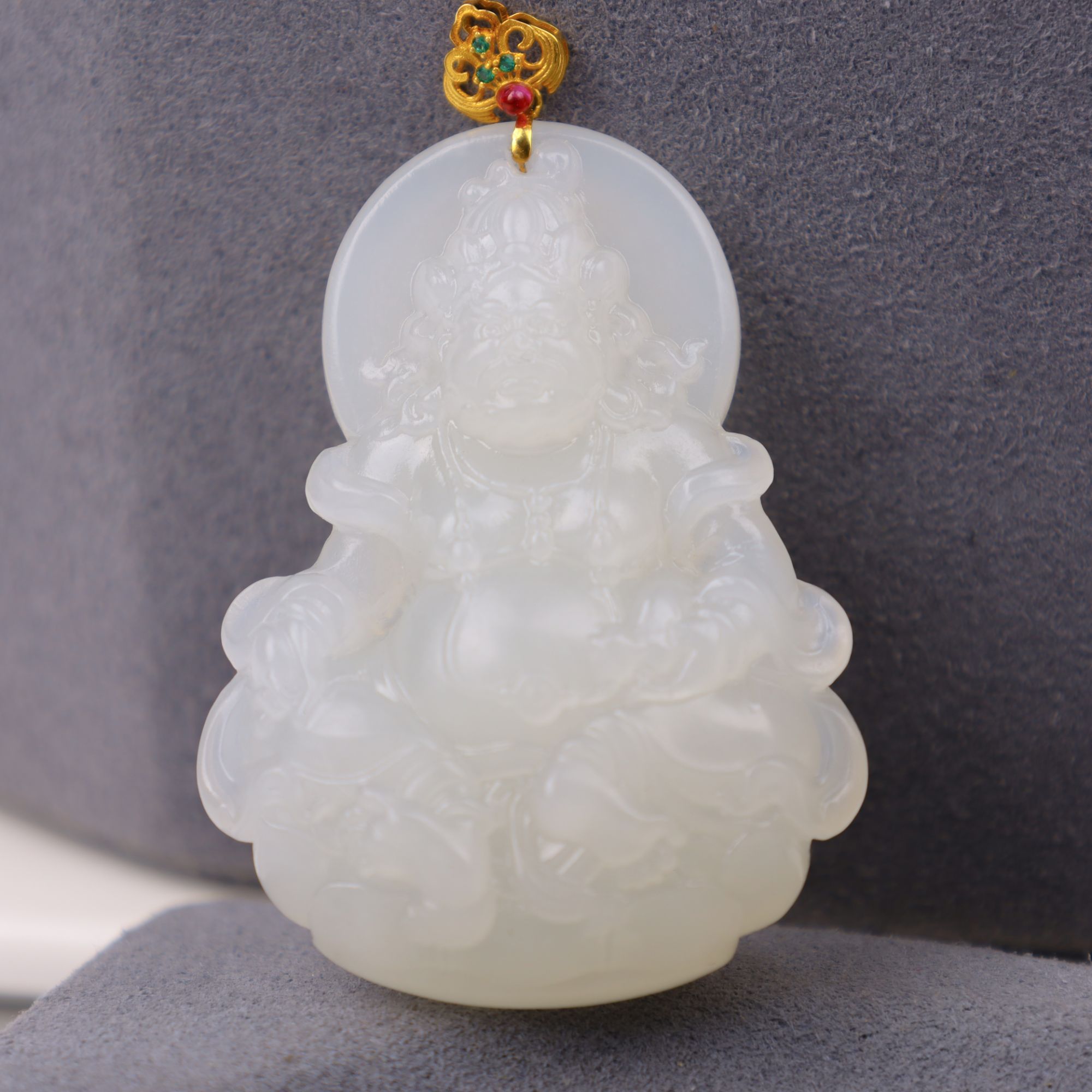 【心如珠宝赐福】18K和田玉黄财吊坠 HST240407006-1