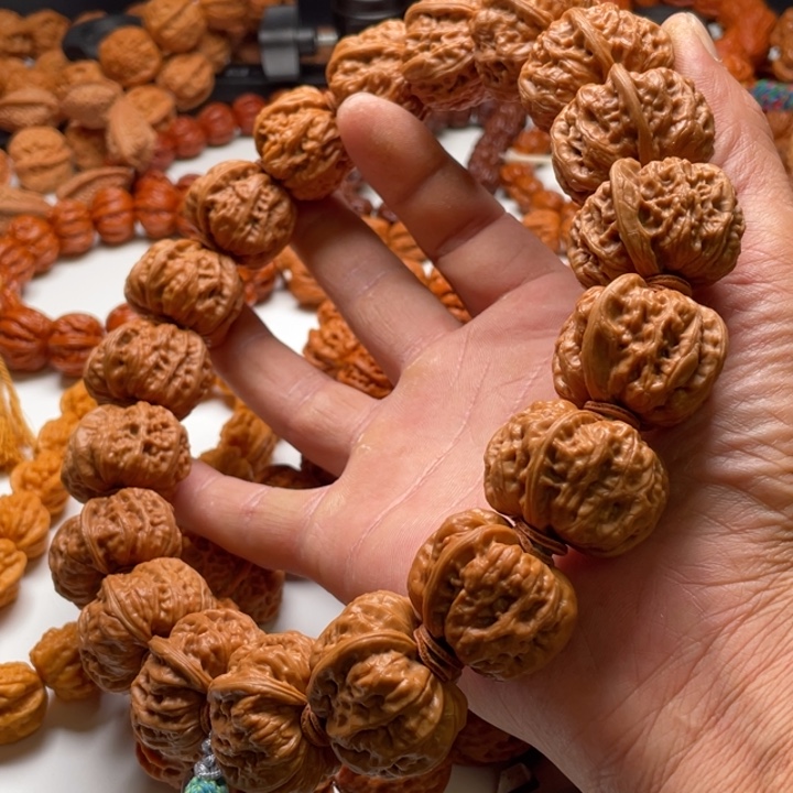 黄***瞳手串文玩核桃山地元宝麻核桃手持18备1