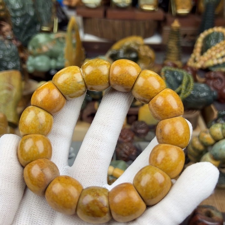 岫岩河磨玉（透闪石质玉）手串未镶嵌幸*