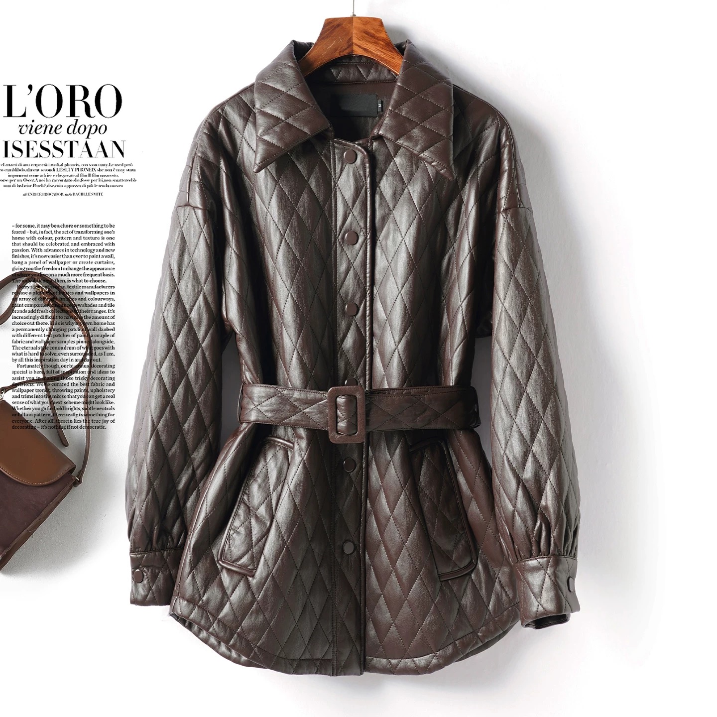 【MINI专属】海宁真皮皮衣 2025冬季新款韩版加棉绵羊皮女外套-8505