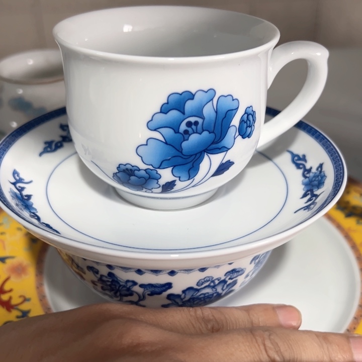 盘青韵耳杯陶瓷一个