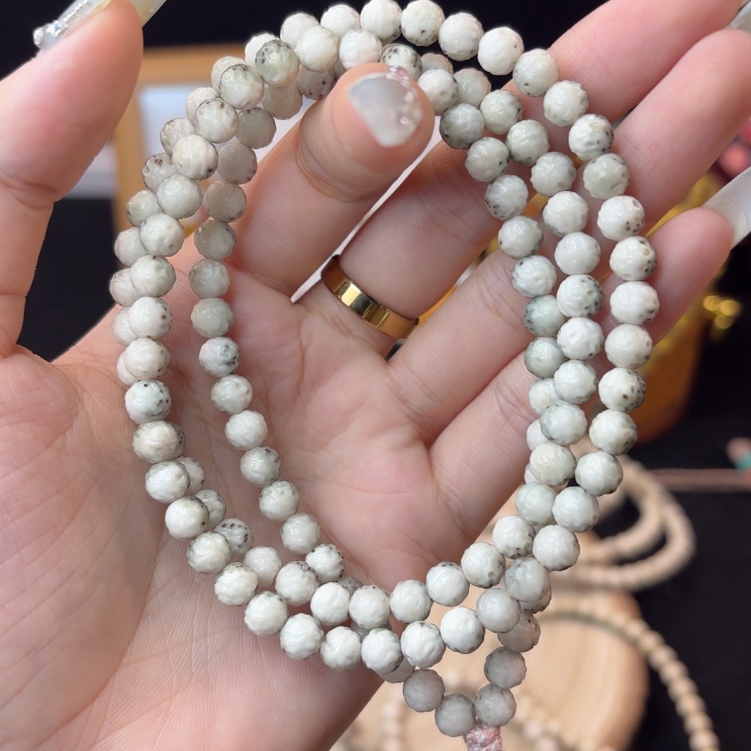 吊坠星月菩提6.5改绿包白无相108