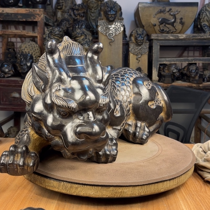 牵***术石材青石49貔貅天禄辟邪一对