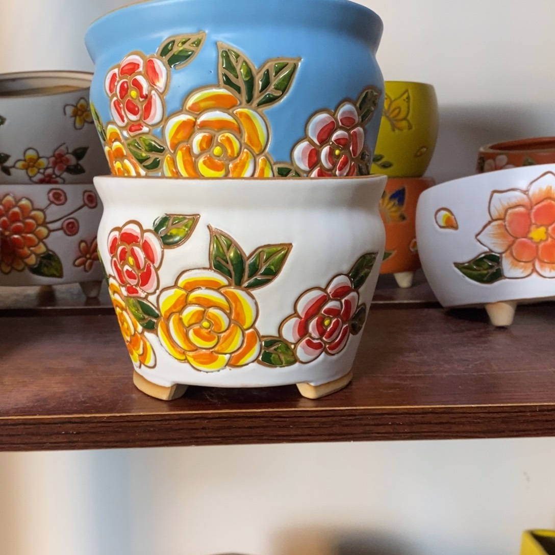 红陶韩式多肉植物花盆