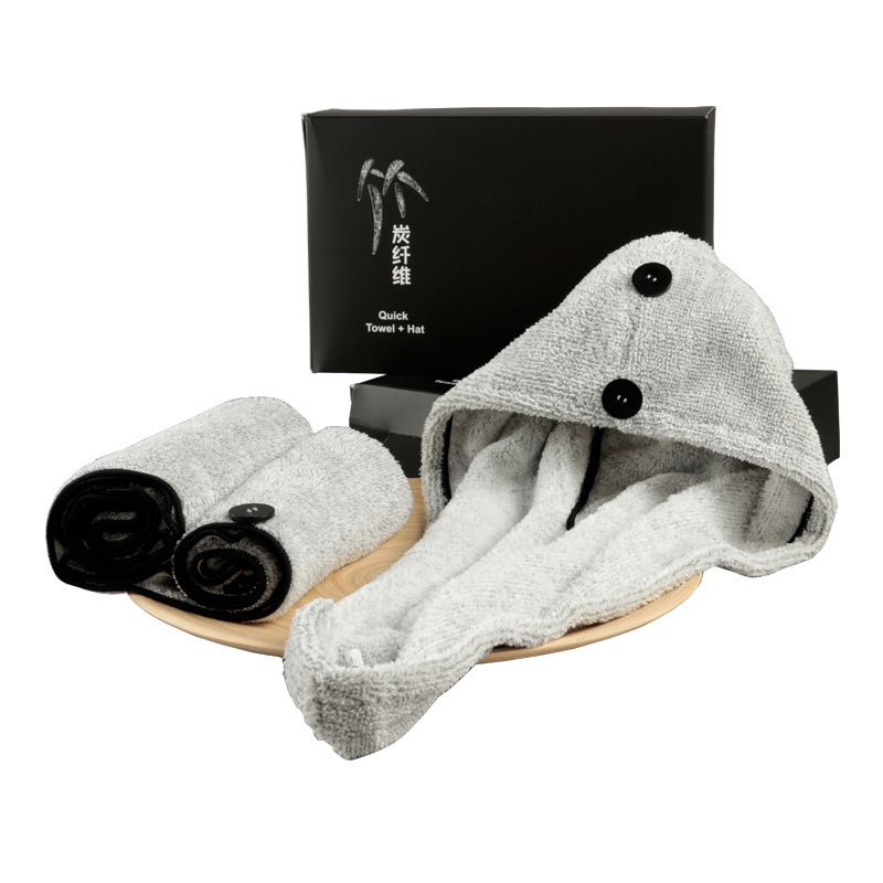 新款加大加厚竹炭纤维干发帽强力吸水速干护发包头巾