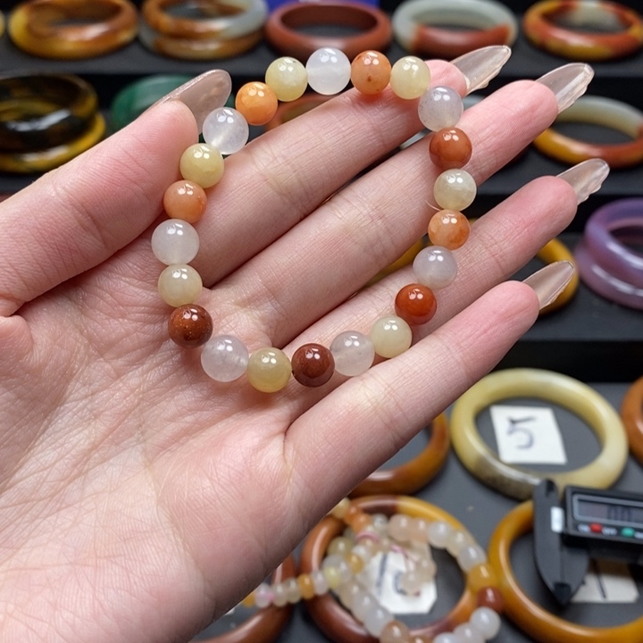 石英质玉（黄龙玉）手串未镶嵌