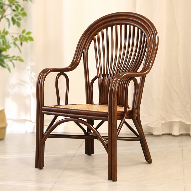 高端系列扇形大高背 藤椅休闲藤编办公椅老板家用阳台椅子主人椅