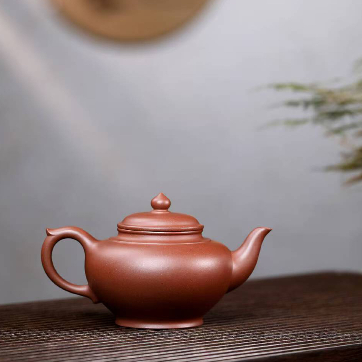 宜兴原矿手工紫砂底槽清笑樱