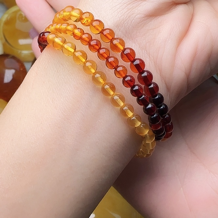 琥珀未镶嵌手链手串