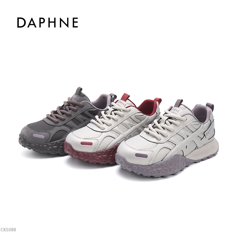 达芙妮休闲德训鞋女2025秋冬新款时尚厚底增高百搭圆头系带阿甘鞋