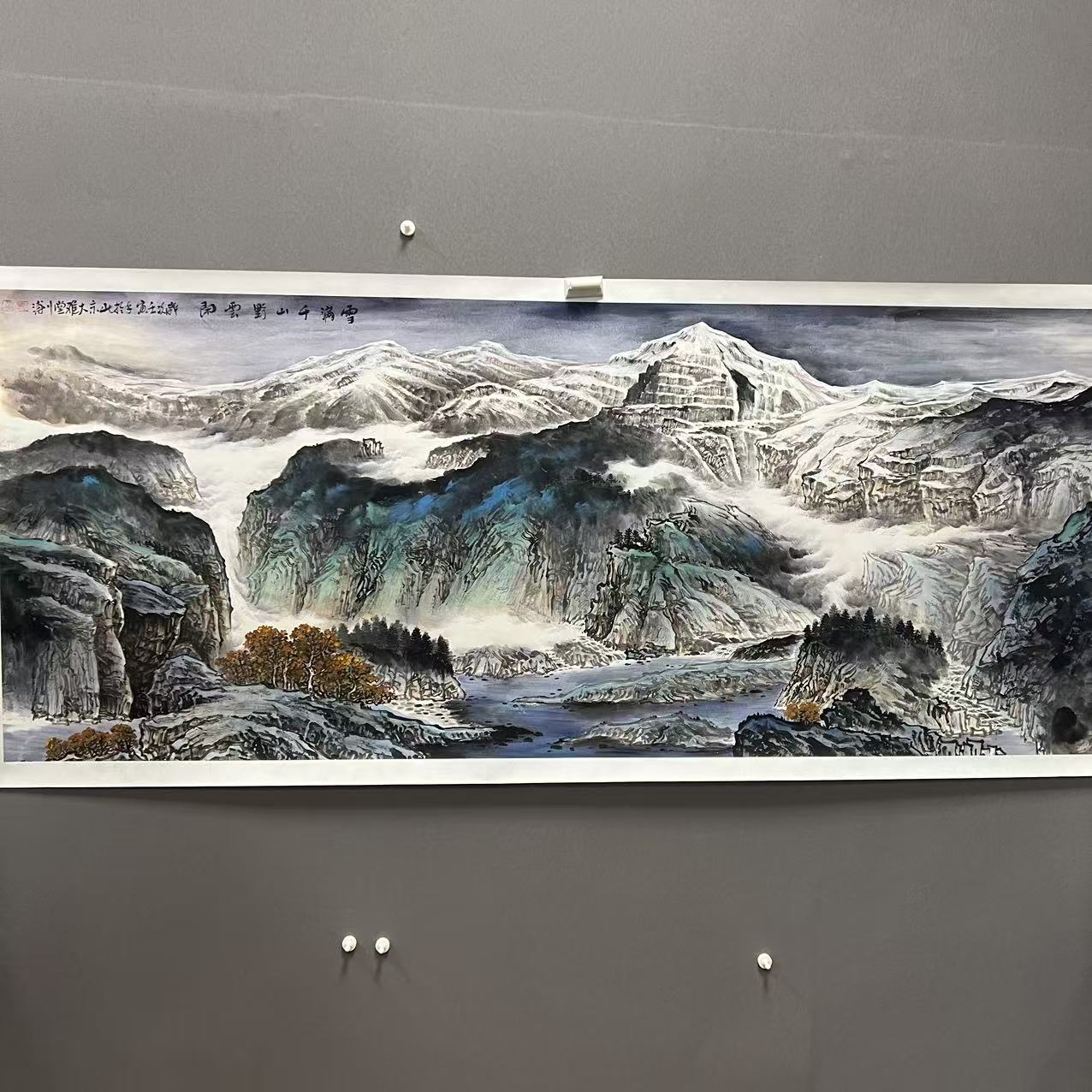 李川浦山水/祁连山/绘画/八尺/无装饰/横幅