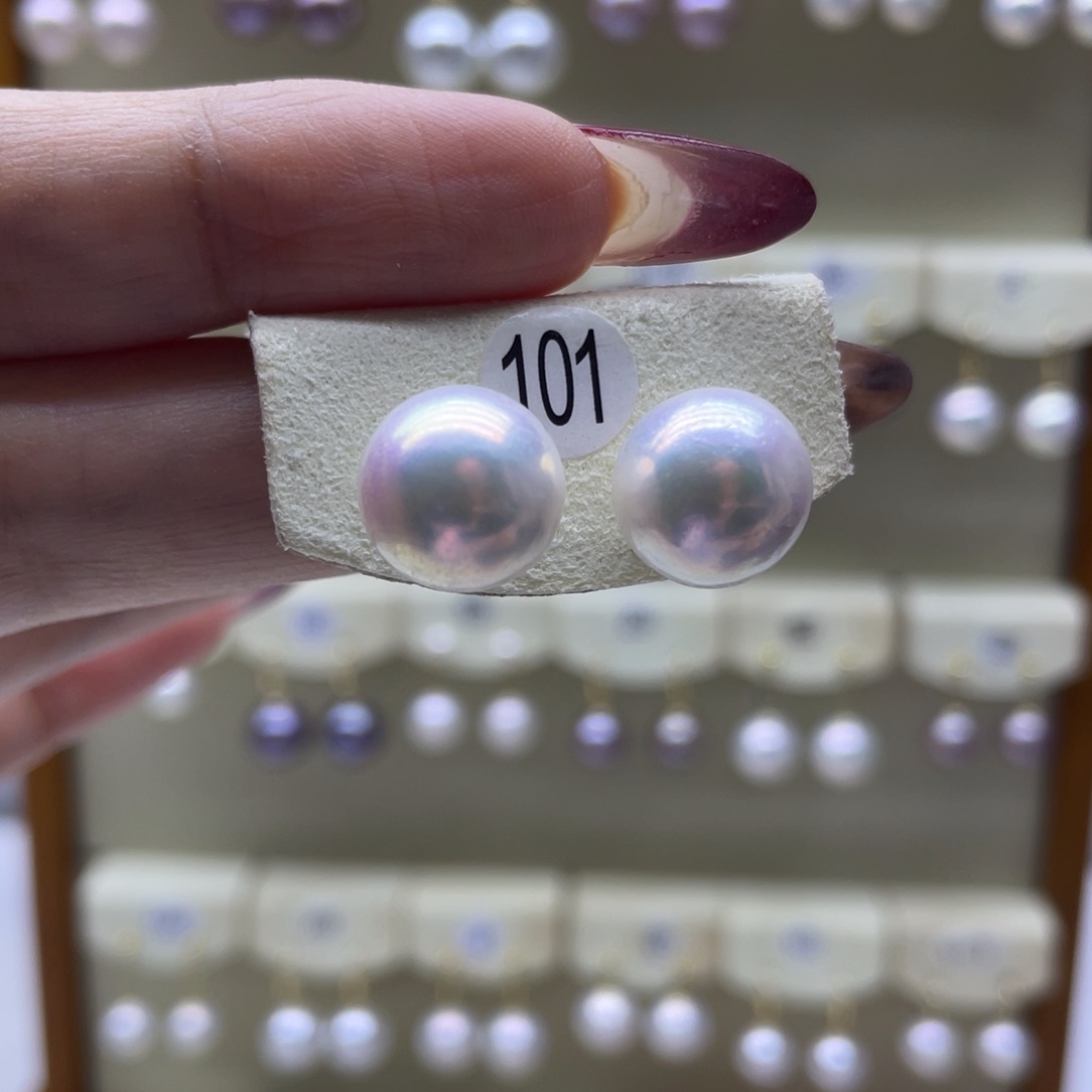 淡水珍珠耳饰18K金镶嵌